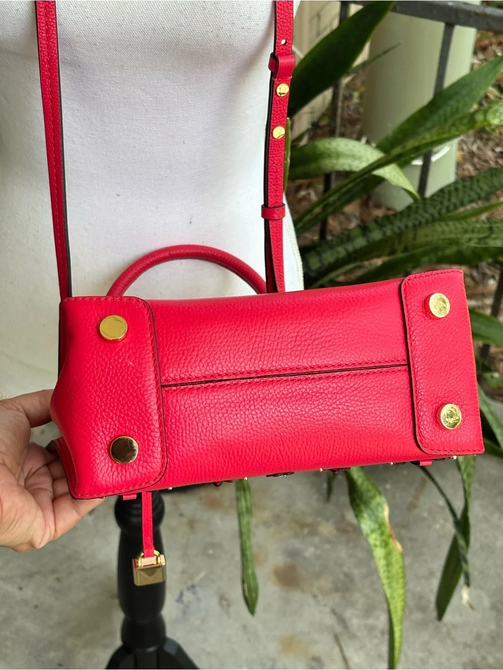 MICHAEL KORS Mercer Medium Floral Embellished Leather Crossbody Deep Pink